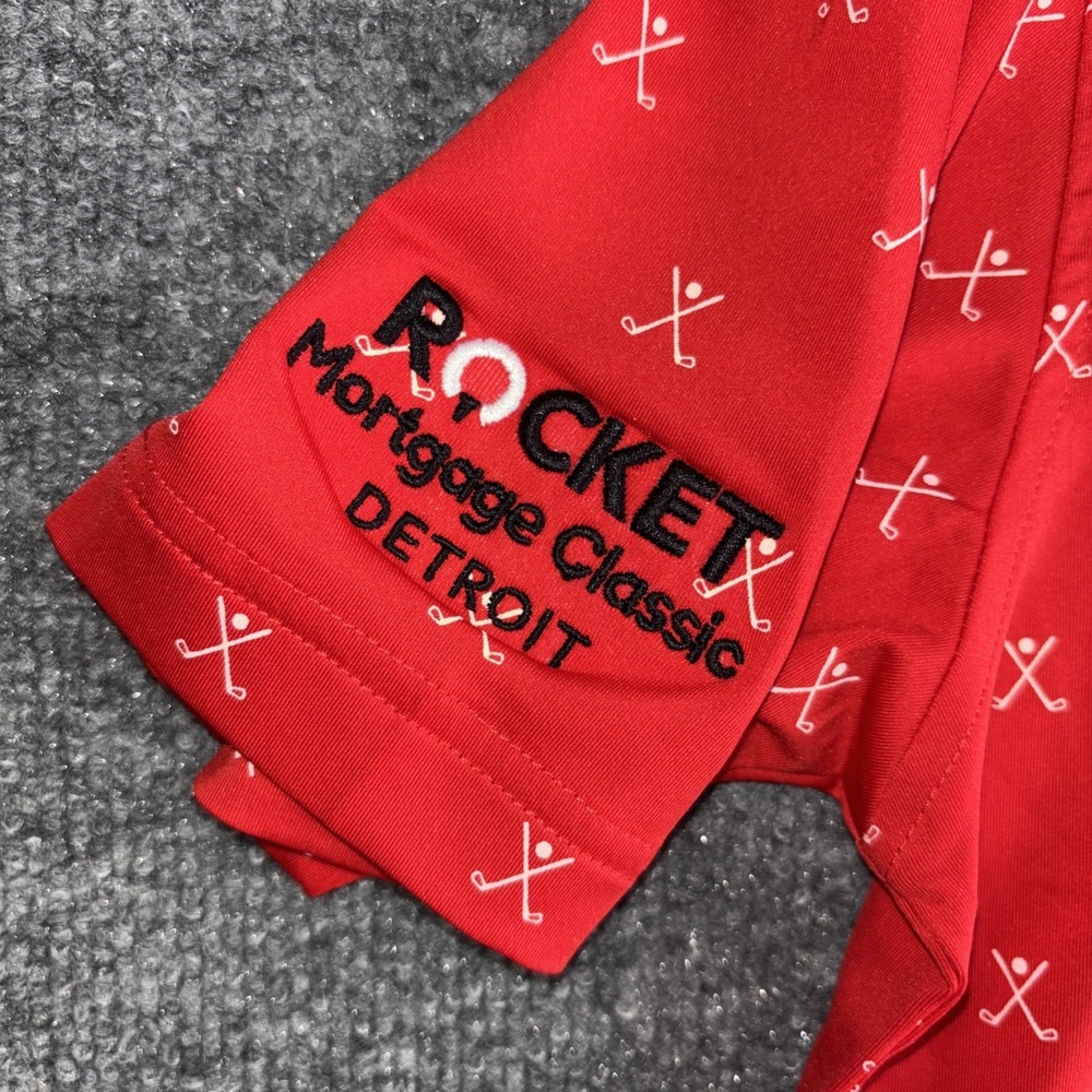 Footjoy Junior M Red Golf Polo Shirt Rocket Mortgage Classic Detroit Golf Club - Picture 4 of 6